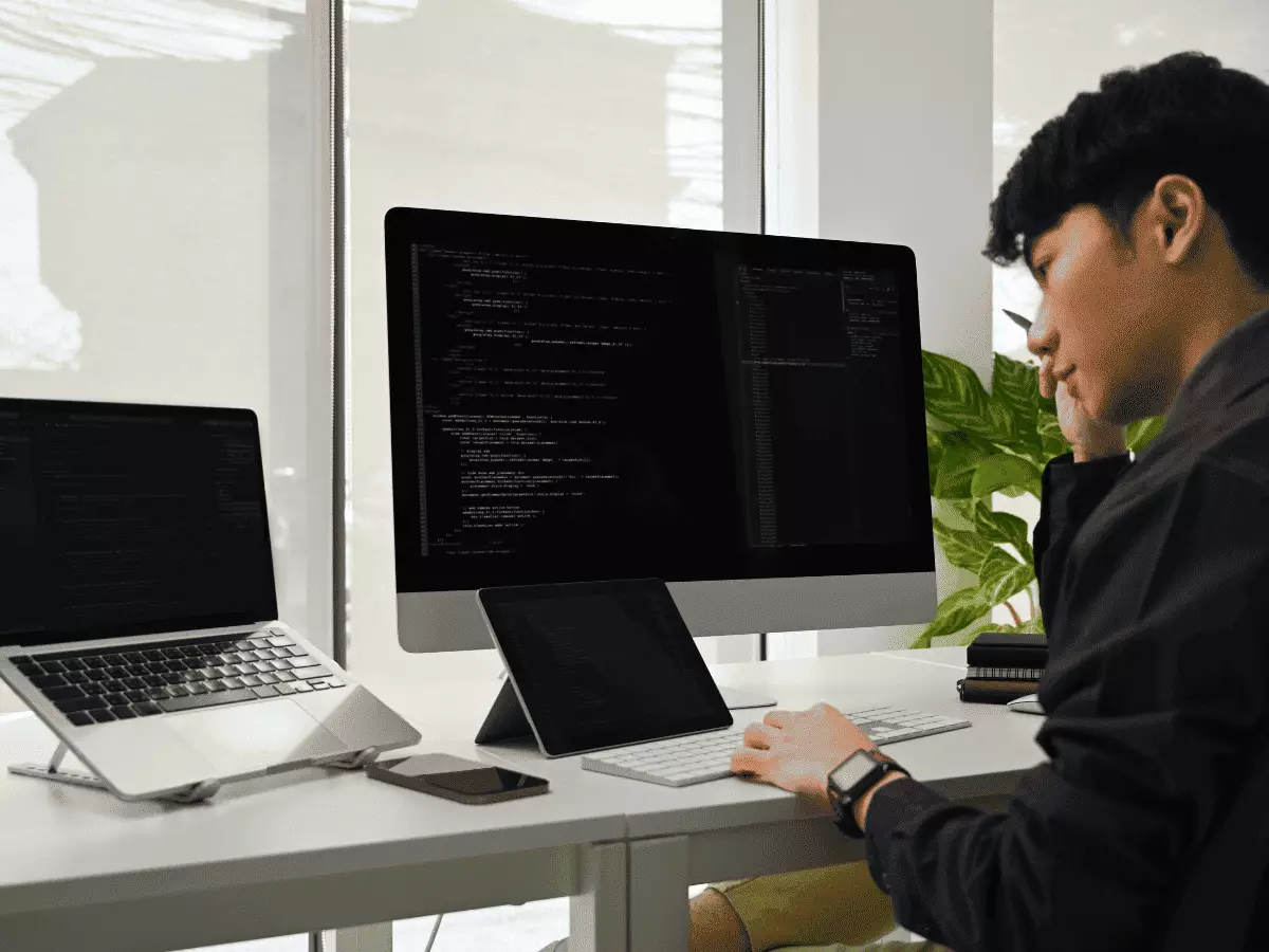Software Development Team Developers working on software solutions